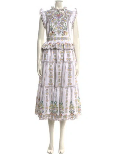 Pre-owned Christy Lynn Linen Long Dress In White