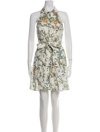Pre-owned Christy Lynn Linen Mini Dress In Green