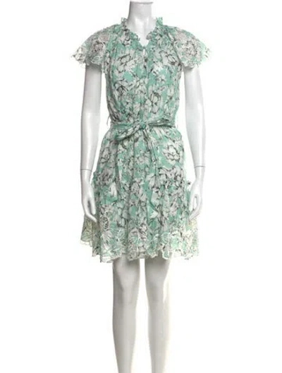 Pre-owned Christy Lynn Linen Mini Dress In Green