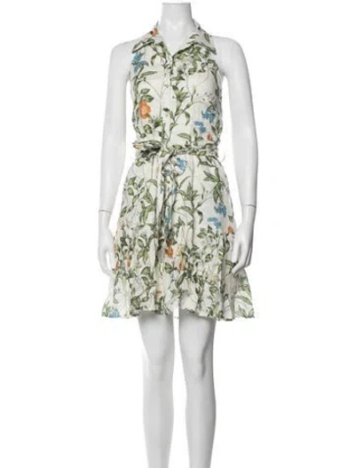 Pre-owned Christy Lynn Linen Mini Dress In White