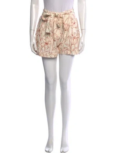 Pre-owned Christy Lynn Linen Mini Shorts In Neutrals