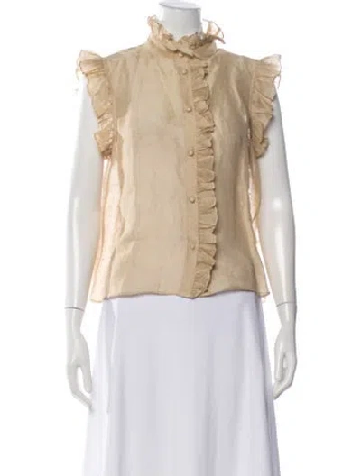 Pre-owned Christy Lynn Linen Sleeveless Blouse W/ Tags In Neutral
