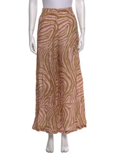 Pre-owned Christy Lynn Linen Wide Leg Pants In Multi