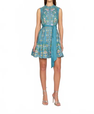 Christy Lynn Lotus Dress In Blue Combo