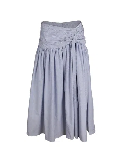 Christy Lynn Maeve Ruched Midi Skirt In Blue