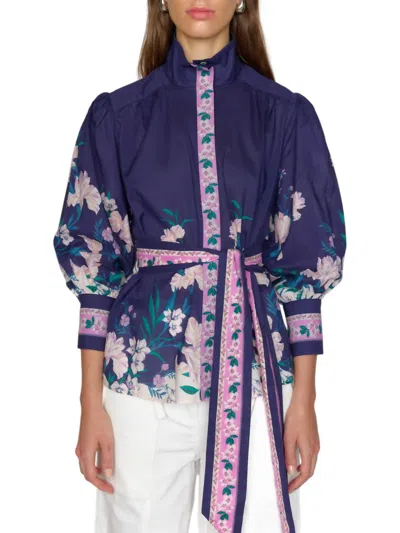 Christy Lynn Maisy Top In Midnight Coast Border In Multi