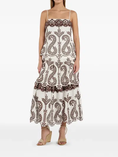 Christy Lynn Marcy Embroidered Scalloped-hem Top In Multi