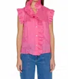Christy Lynn Marfa Ruffle Detail Top In Carnation In Pink