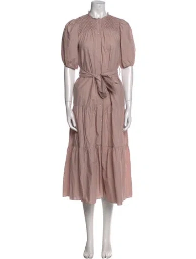 Pre-owned Christy Lynn Mock Neck Midi Length Dress In Pink