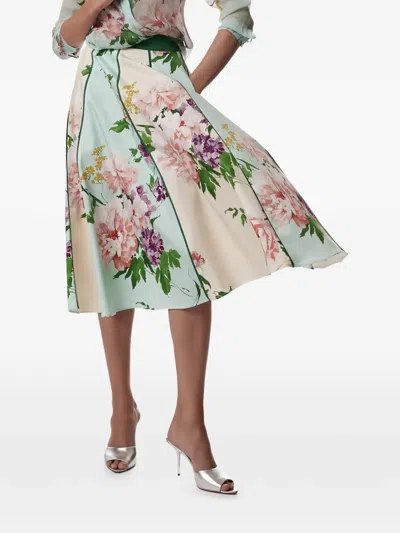 Christy Lynn Nate Floral-print Skirt In Green