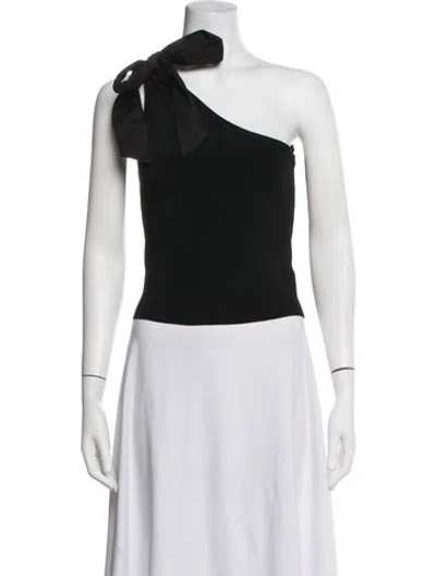 Pre-owned Christy Lynn One-shoulder Sleeveless Top In Black