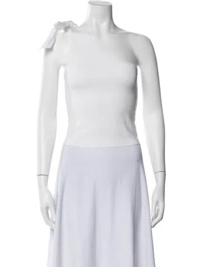 Pre-owned Christy Lynn One-shoulder Sleeveless Top W/ Tags In White