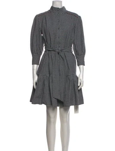 Pre-owned Christy Lynn Plaid Print Knee-length Dress W/ Tags In Gray