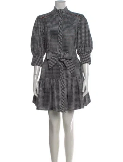 Pre-owned Christy Lynn Plaid Print Mini Dress In Gray