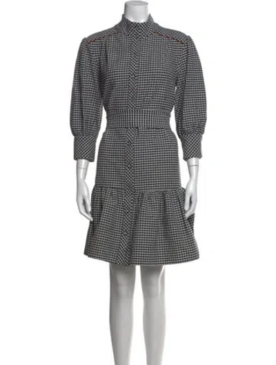 Pre-owned Christy Lynn Plaid Print Mini Dress In Grey