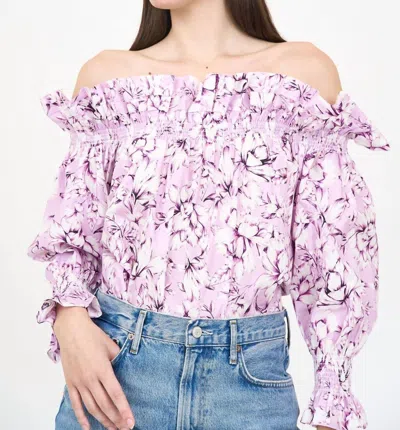 Christy Lynn Regina Top In Pink Vintage Floral In Purple