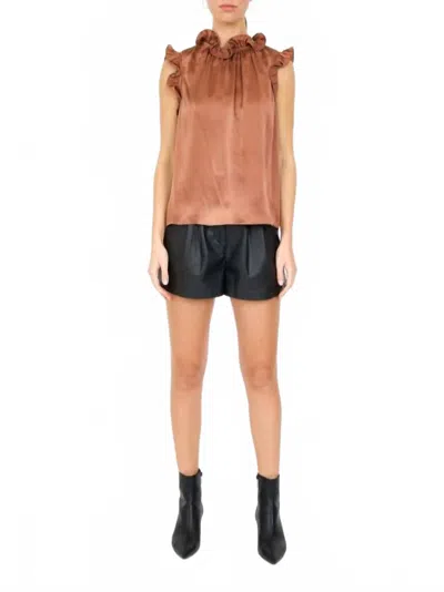 Christy Lynn Renee Sleeveless Blouse In Rust In Brown