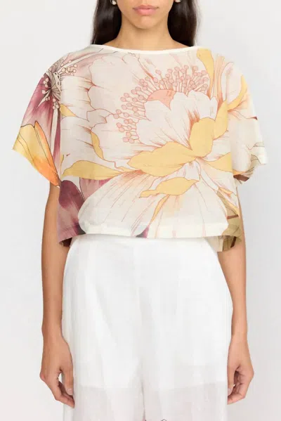 Christy Lynn Retti Crop Top In Eden Ivory In Brown