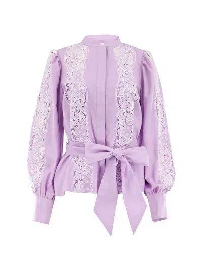 Christy Lynn Riley Embroidered Blouse In Pink