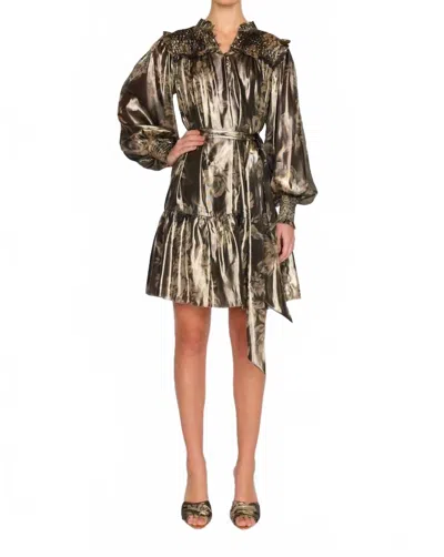Christy Lynn Rine Metallic Dress In Black In Brown