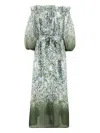 Christy Lynn Shelby Off-shoulder Maxi Dress In Green