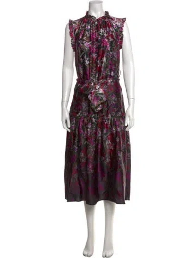 Pre-owned Christy Lynn Silk Long Dress In Black