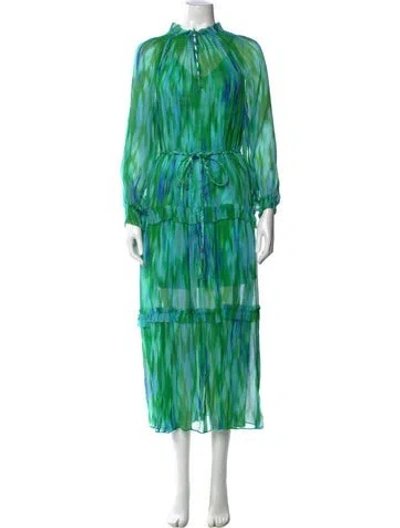 Pre-owned Christy Lynn Silk Long Dress In Multi