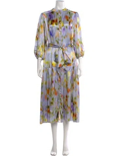 Pre-owned Christy Lynn Silk Long Dress In Multi