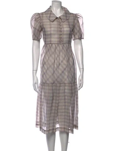 Pre-owned Christy Lynn Silk Long Dress In Multicolor
