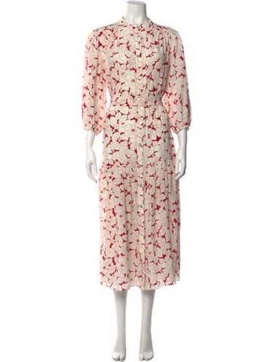 Pre-owned Christy Lynn Silk Long Dress In Neutral