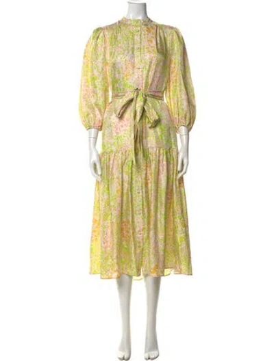 Pre-owned Christy Lynn Silk Long Dress In Neutral
