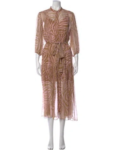 Pre-owned Christy Lynn Silk Long Dress In Pink