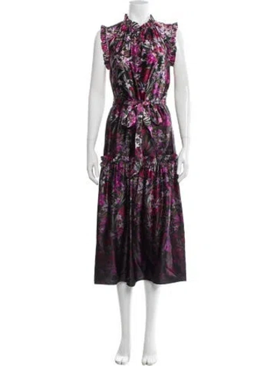 Pre-owned Christy Lynn Silk Long Dress In Purple