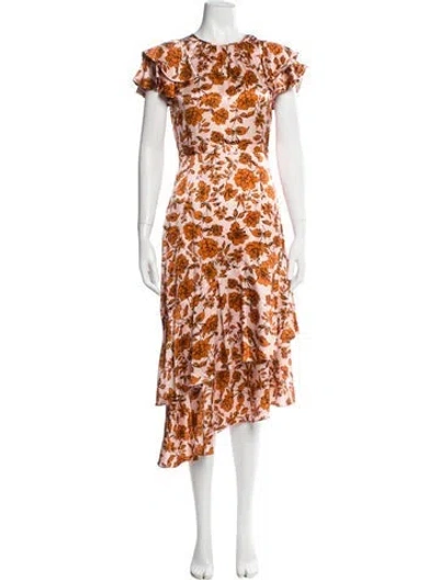 Pre-owned Christy Lynn Silk Long Dress In Red