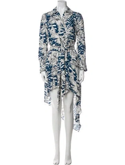 Pre-owned Christy Lynn Silk Long Dress W/ Tags In Blue