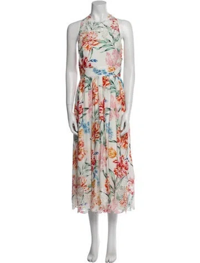 Pre-owned Christy Lynn Silk Long Dress W/ Tags In White