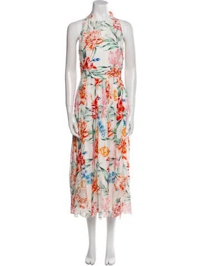 Pre-owned Christy Lynn Silk Long Dress In White