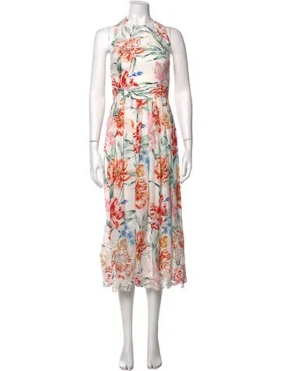 Pre-owned Christy Lynn Silk Long Dress In White
