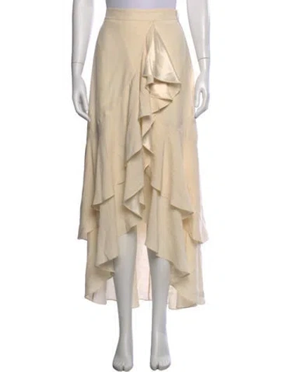 Pre-owned Christy Lynn Silk Long Skirt In Neutrals