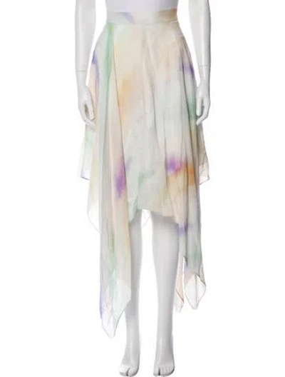 Pre-owned Christy Lynn Silk Long Skirt W/ Tags In Neutral