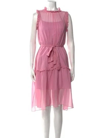 Pre-owned Christy Lynn Silk Midi Length Dress In Pink
