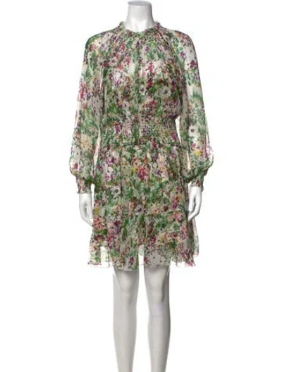 Pre-owned Christy Lynn Silk Mini Dress In Green
