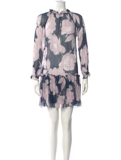 Pre-owned Christy Lynn Silk Mini Dress In Multi