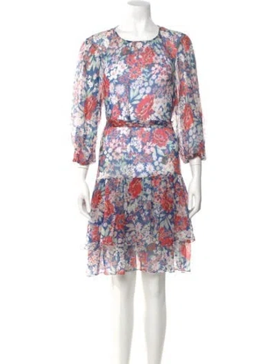 Pre-owned Christy Lynn Silk Mini Dress In Multi