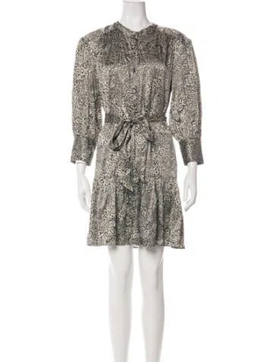 Pre-owned Christy Lynn Silk Mini Dress In Neutrals
