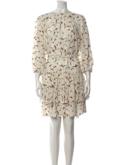 Pre-owned Christy Lynn Silk Mini Dress W/ Tags In Neutral