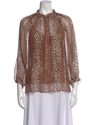 Pre-owned Christy Lynn Silk Printed Blouse In Multi