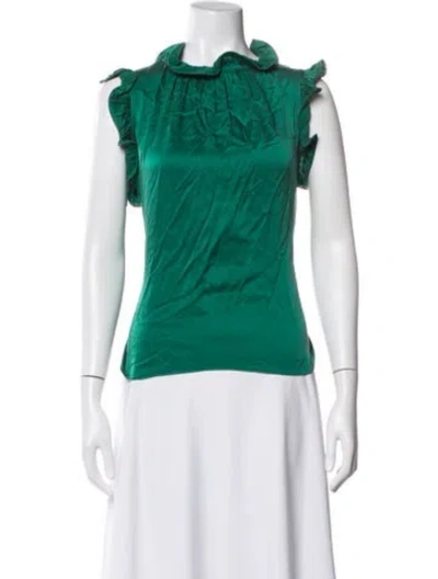 Pre-owned Christy Lynn Silk Sleeveless Blouse In Green