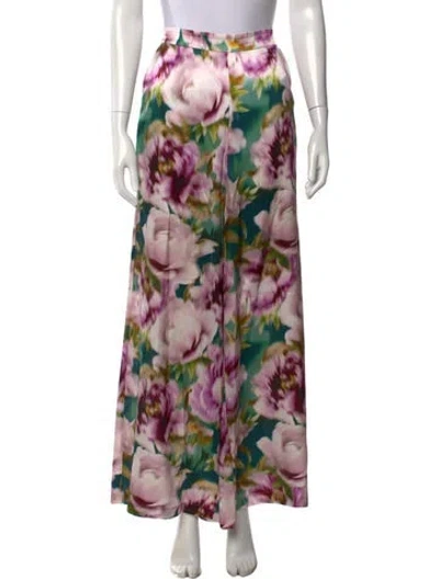 Pre-owned Christy Lynn Silk Wide Leg Pants In Multicolor