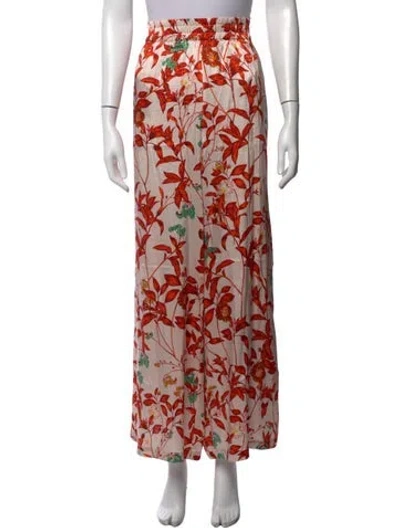 Pre-owned Christy Lynn Silk Wide Leg Pants In Orange